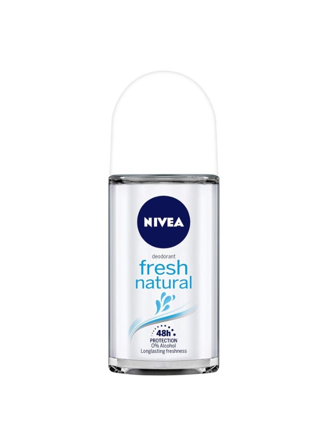 نيفيا فريش ناتشورال رول أون 50 مل للنساء، كل مجموعة تحتوي على عبوتين من مزيل العرق الدوار - للنساء (100 مل، عبوة من قطعتين) - Image 2